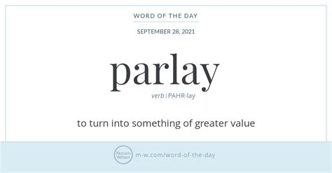 define parlay|meaning of the word parlay.